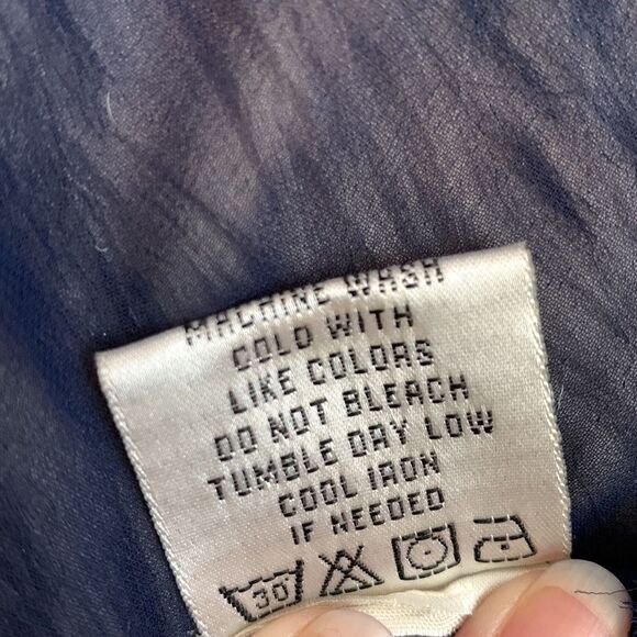 Designer Swimwear Lace Trim Cover-up Kimono Wrap M Navy - Picture 10 of 10